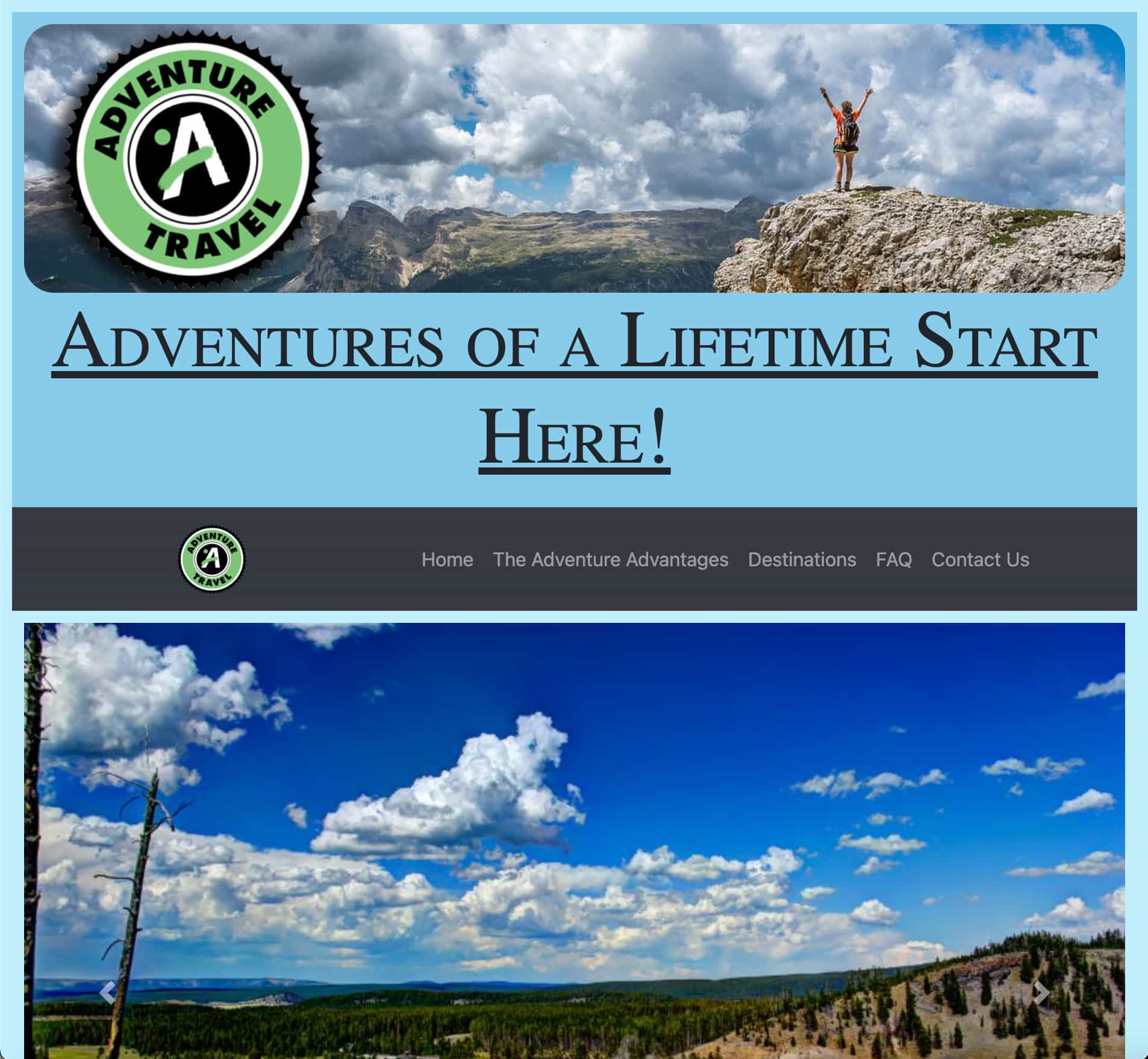 Adventure Travel Project Website