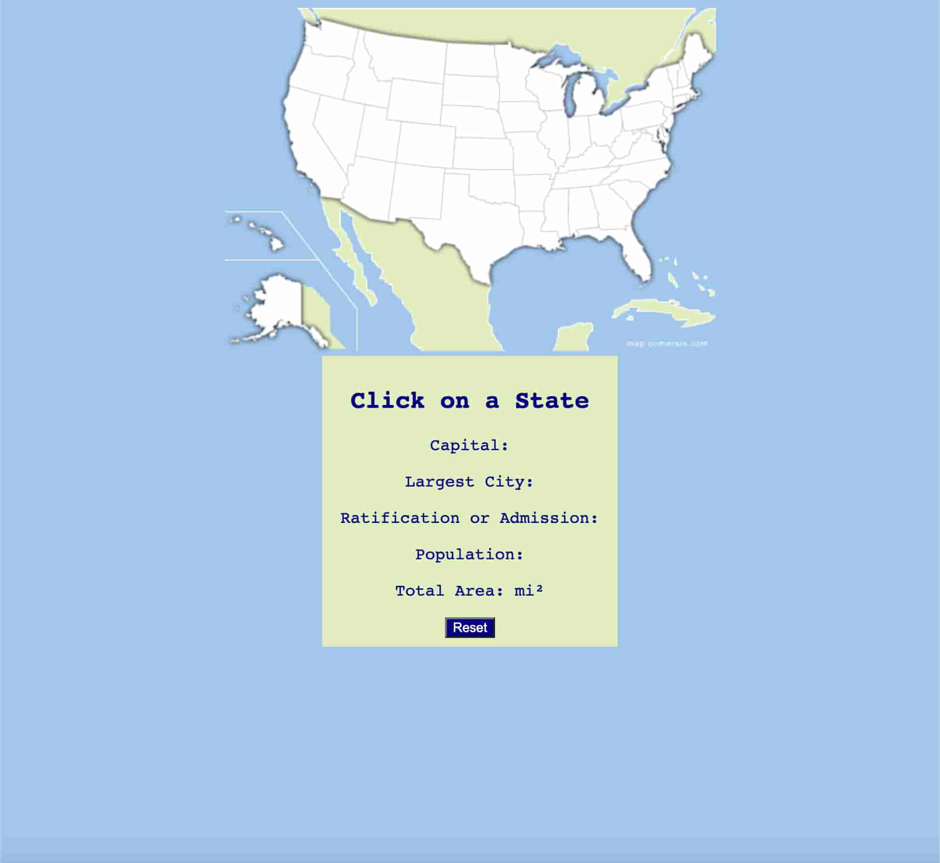 Single Page Application - US States Site