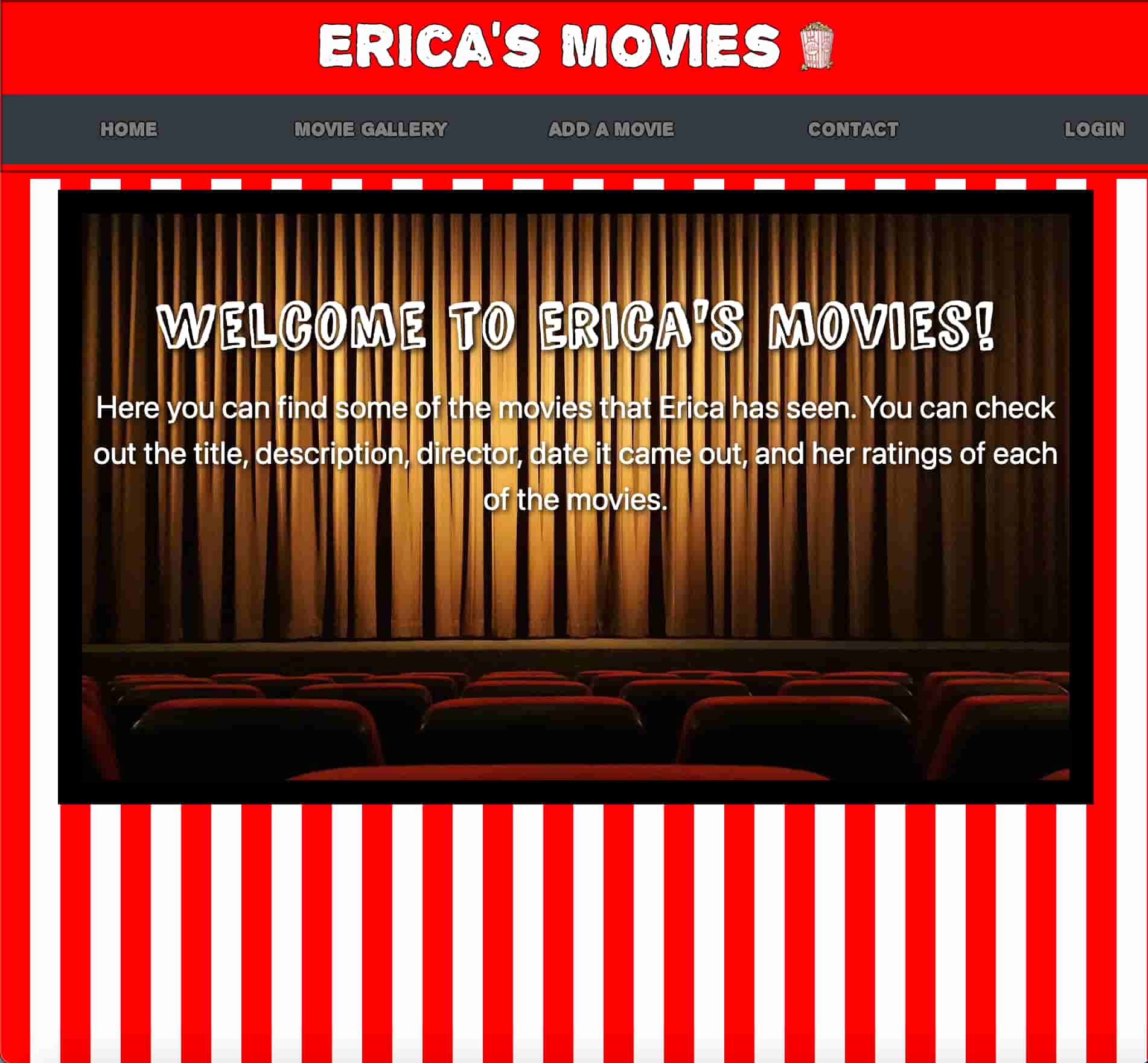 Erica's Movies Website