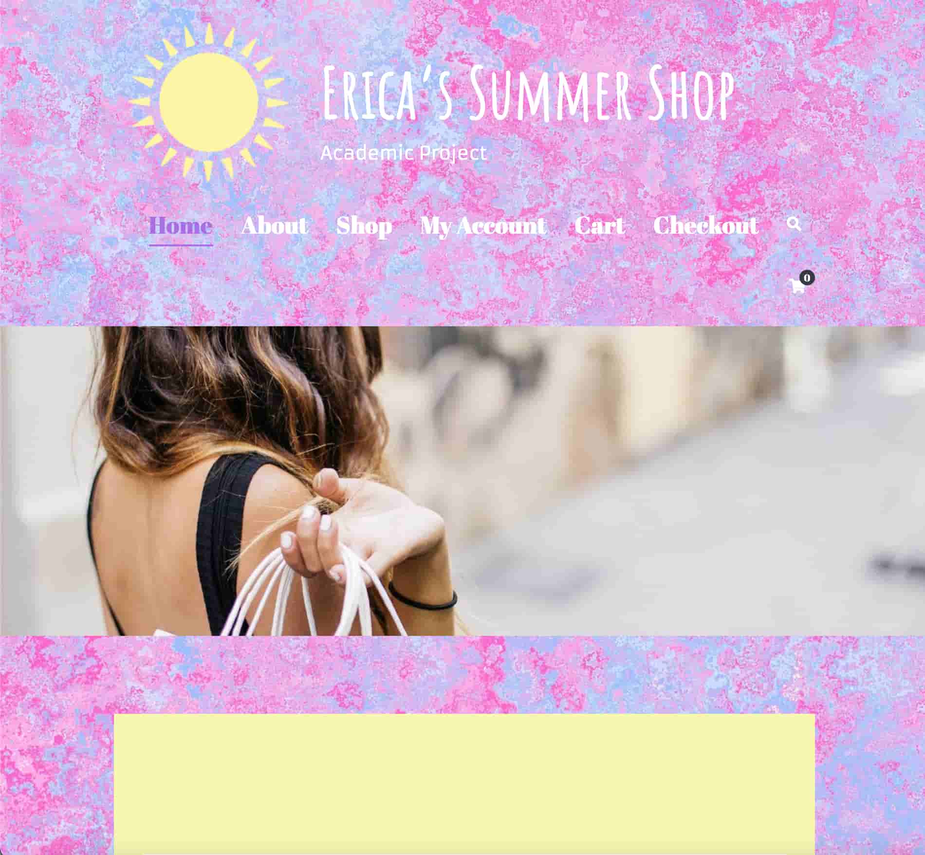 Erica's Summer Shop Website