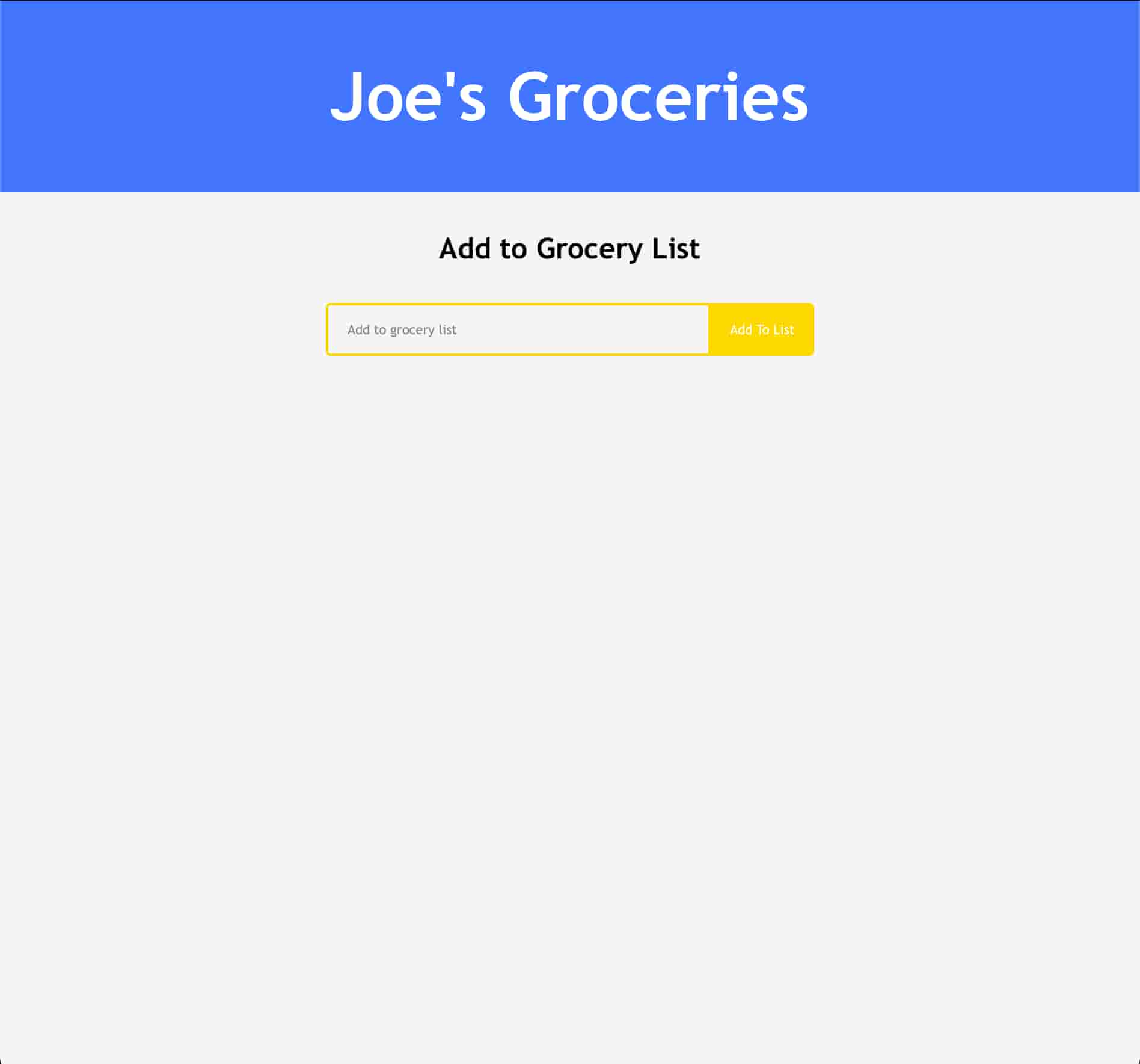 Joe's Groceries PWA