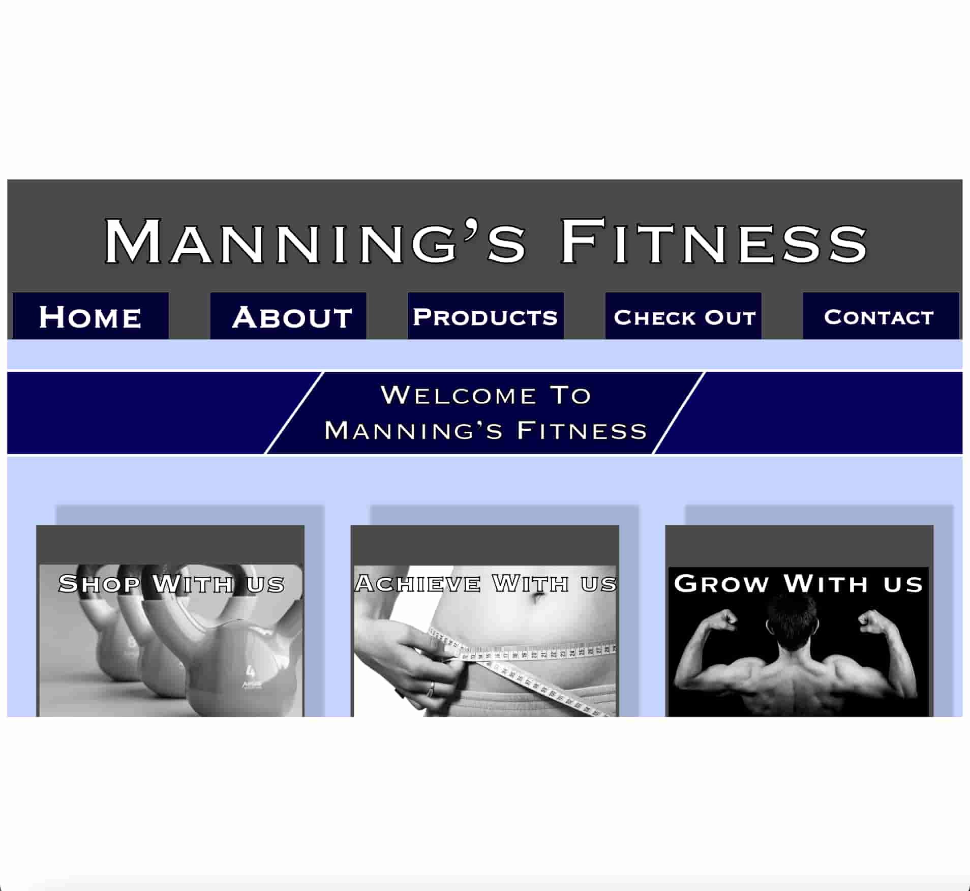 Manning's Fitness Wireframe